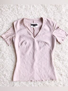 Marie Saint Pierre ESTELA2 Fitted Short-Sleeved Blush Pink Top Size Small